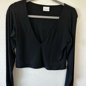 Women's Black V-Neck Top